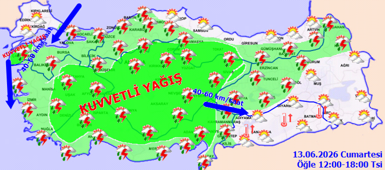  Kuvvetli yağış geliyor