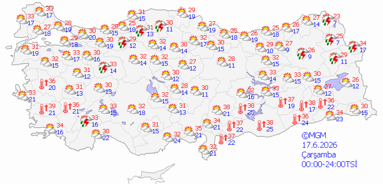 Son dakika bu illere sağanak yağış uyarısı | Bugün (17 Haziran) hava nasıl olacak İstanbulda yağmur var mı Meteoroloji hava durumu tahminleri il il yayınlandı 8 ile yağış geliyor...