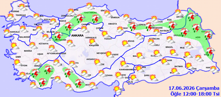 Son dakika bu illere sağanak yağış uyarısı | Bugün (17 Haziran) hava nasıl olacak İstanbulda yağmur var mı Meteoroloji hava durumu tahminleri il il yayınlandı 8 ile yağış geliyor...