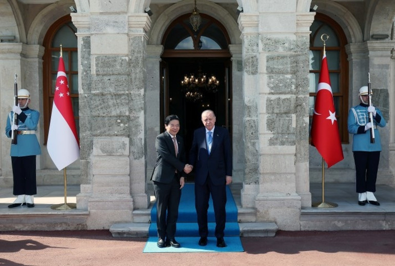 Cumhurbaşkanı Erdoğan, Singapur Başbakanı Lawrence Wongu kabul etti