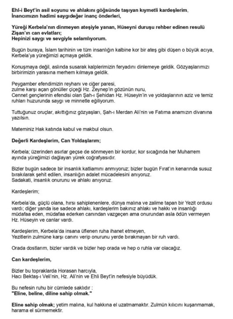  Aşura etkinliğine fiziken katılmamanın daha doğru olacağı kanaatine vardık