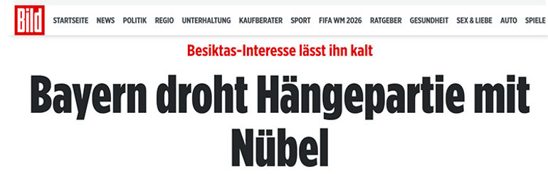  Beşiktaşa Nübel transferinde kötü haber