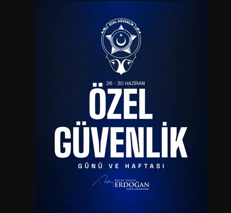 Cumhurbaşkanı Erdoğandan Özel Güvenlik Günü kutlaması