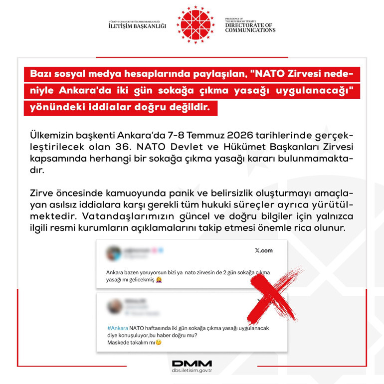 İletişim Başkanlığından sokağa çıkma yasağı iddialarına yalanlama