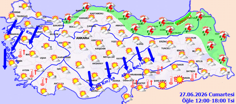 9 il için sarı kodlu meteorolojik uyarı | Kuvvetli yağış ve fırtına bekleniyor