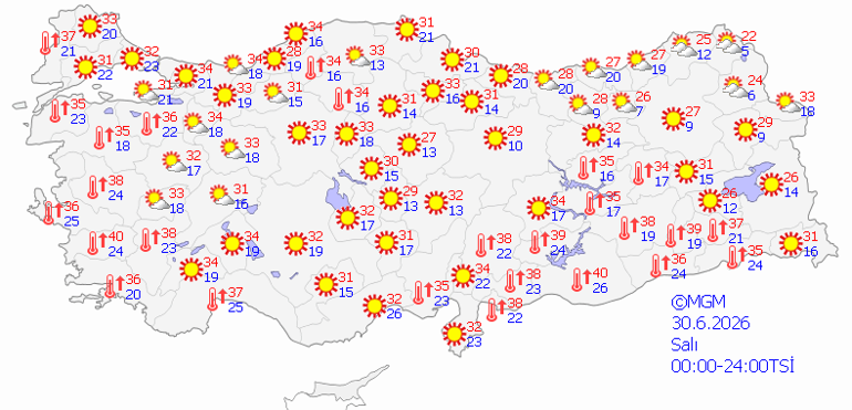 Son dakika hava durumu tahminleri il il | Yarın (30 Haziran) hava nasıl olacak Yağmur yağacak mı Meteoroloji duyurdu Sıcaklıklar artıyor...