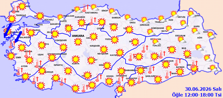 Avrupayı kavuran sıcaklar Türkiyede Termometreler 40 dereceyi gösterecek
