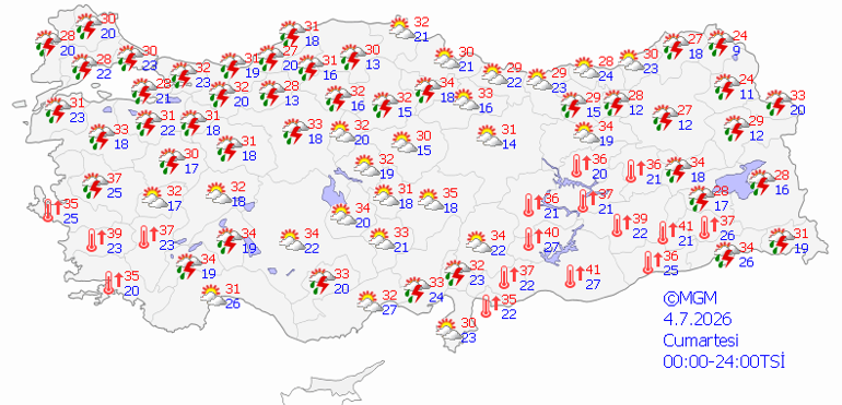  Gök gürültülü sağanak geliyor