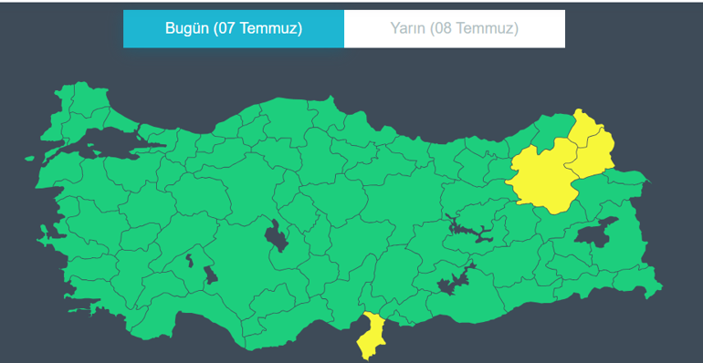 Kuvvetli yağış ve fırtınaya dikkat Meteorolojiden 4 il için sarı kodlu uyarı