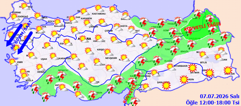 Kuvvetli yağış ve fırtınaya dikkat Meteorolojiden 4 il için sarı kodlu uyarı