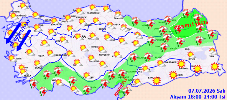 Kuvvetli yağış ve fırtınaya dikkat Meteorolojiden 4 il için sarı kodlu uyarı