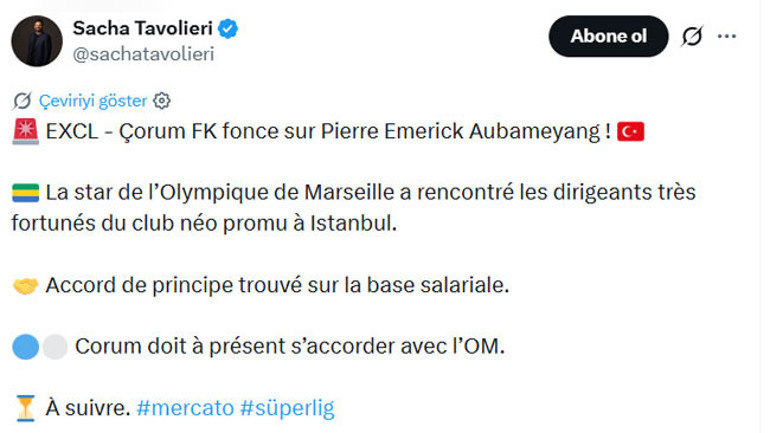 Pierre Emerick Aubameyang, Çorum FKya İmzalar atılıyor
