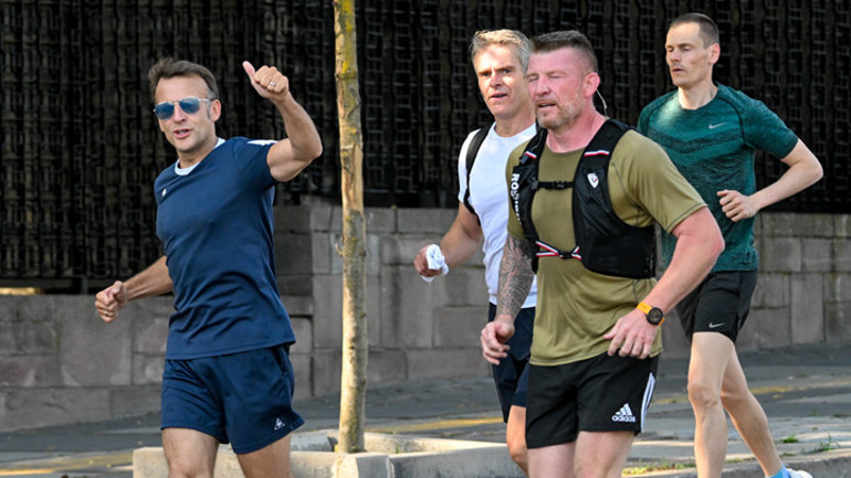 Macron, Ankarada sabah koşusu yaptı