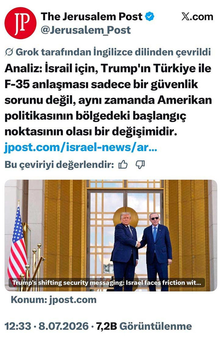 Trump’ın F-35 ile mesajı ve İsrail’in paniği: Ankara üzerinden dünya sahnesine dönen ABD