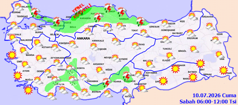 Kuvvetli yağışa dikkat Meteorolojiden sel, su baskını, dolu yağışı ve fırtına uyarısı...