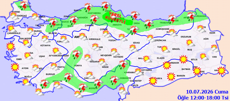 Kuvvetli yağışa dikkat Meteorolojiden sel, su baskını, dolu yağışı ve fırtına uyarısı...
