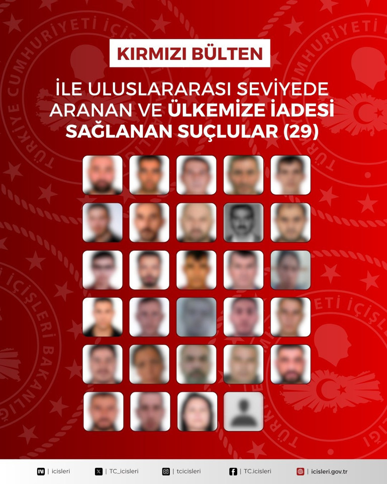 Türkiyenin peşinde olduğu 54 suçlu yurda getirildi