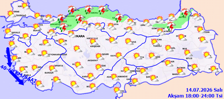 Meteorolojiden kuvvetli yağış ve kuvvetli rüzgar uyarısı