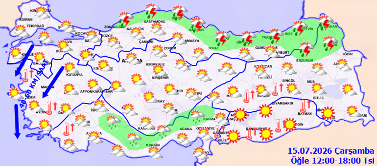 Sağanak ve kuvvetli rüzgar etkili olacak