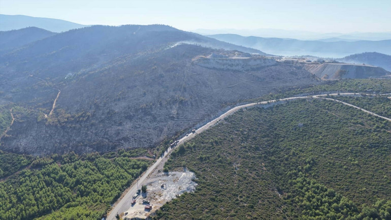 Milasta orman yangını ikinci gününde Büyük ölçüde kontrol altına alındı