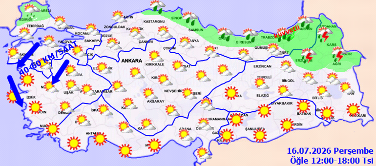 Kuvvetli yağış ve fırtınaya dikkat
