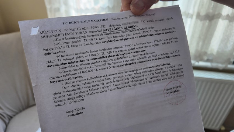 Kendisinden olmayan çocuğun soybağını reddetti 45 bin liralık mahkeme faturasıyla şoke oldu
