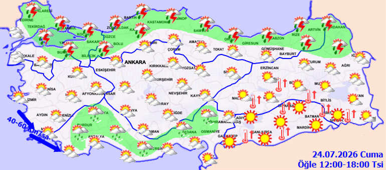 Yarına dikkat Çok kuvvetli yağış kapıda... 35 il için sarı ve turuncu kodlu uyarı