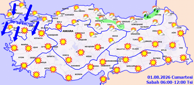 Meteorolojiden kuvvetli rüzgar uyarısı
