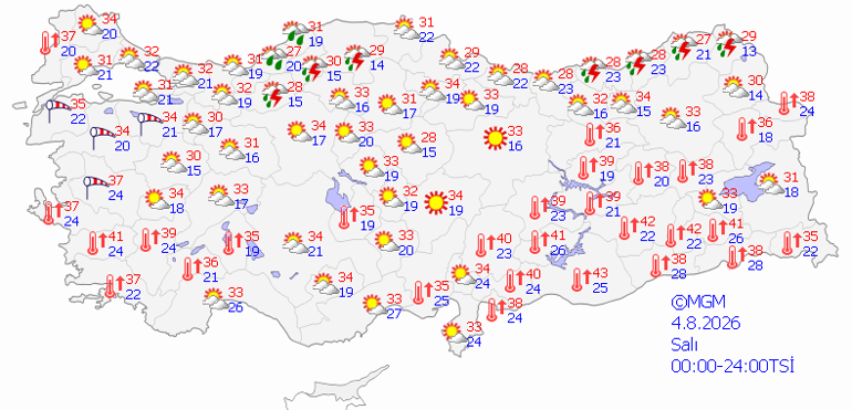 GÜNÜN HAVA DURUMU TAHMİNLERİ İL İL | Bugün (4 Ağustos) hava nasıl olacak İstanbulda yağmur var mı Meteorolojiden 5 ile son dakika sağanak uyarısı