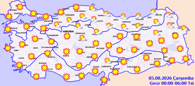 Hava durumu tahminleri il il Meteoroloji tahminleri | Bugün (5 Ağustos) hava nasıl olacak İstanbulda yağmur yağacak mı Meteorolojiden kuvvetli rüzgar ve sağanak uyarısı