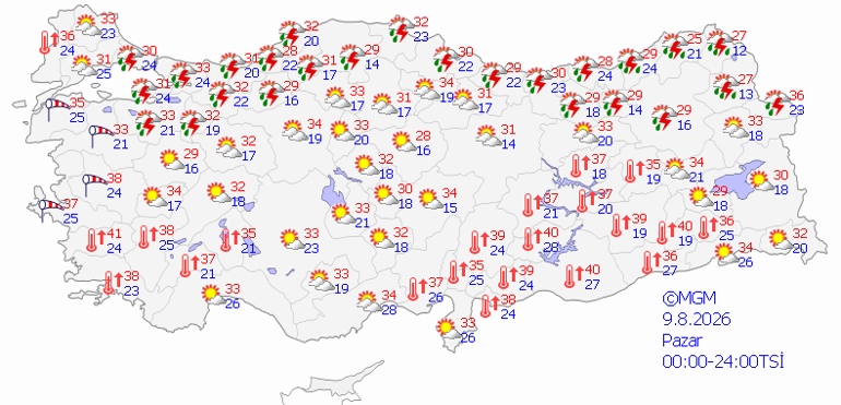 Son dakika hava durumu tahminleri il il | Bugün (9 Ağustos) hava nasıl olacak Pazar günü İstanbulda yağmur var mı Meteorolojiden İstanbul ve birçok ile uyarı