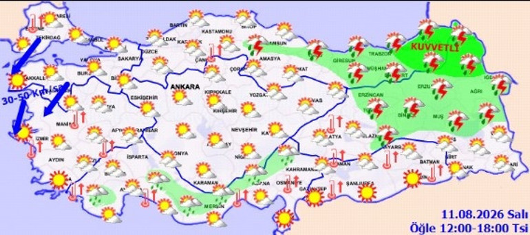 Meteoroloji saat verdi: Gök gürültülü yağış geliyor | Kuvvetli yağış ve rüzgar uyarısı: 2 ilde sarı alarm