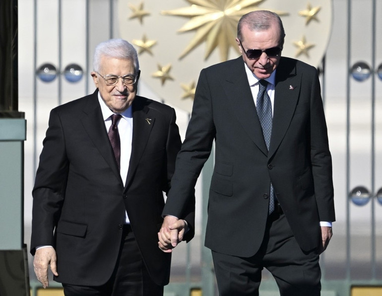 Cumhurbaşkanı Erdoğan, Mahmud Abbası resmi törenle karşıladı