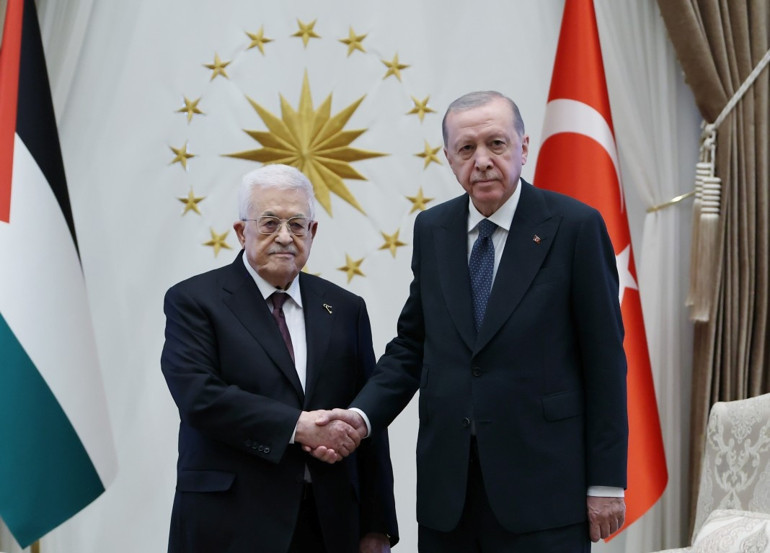 Cumhurbaşkanı Erdoğan, Mahmud Abbası resmi törenle karşıladı
