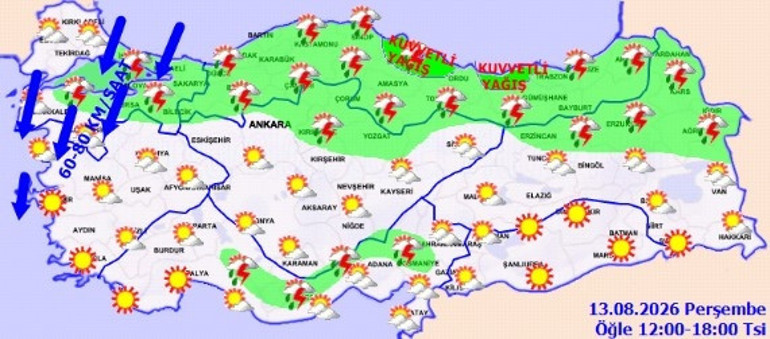 İstanbul dahil 15 ilde alarm: Kuvvetli fırtına ve sağanak geliyor Hafta sonuna kadar sürecek | Meteoroloji saat verdi: Bazı ilçelerde denize girmek yasaklandı