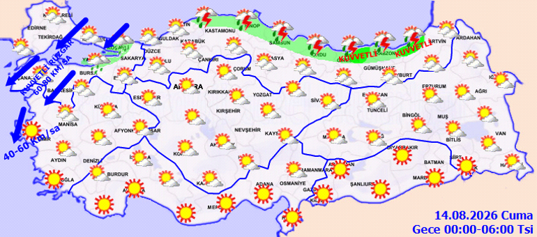 Bugün (14 Ağustos) hava nasıl olacak İstanbulda yağmur var mı Meteoroloji saat verdi İşte hava durumu tahminleri il il |