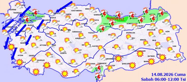 Bugün (14 Ağustos) hava nasıl olacak İstanbulda yağmur var mı Meteoroloji saat verdi İşte hava durumu tahminleri il il |