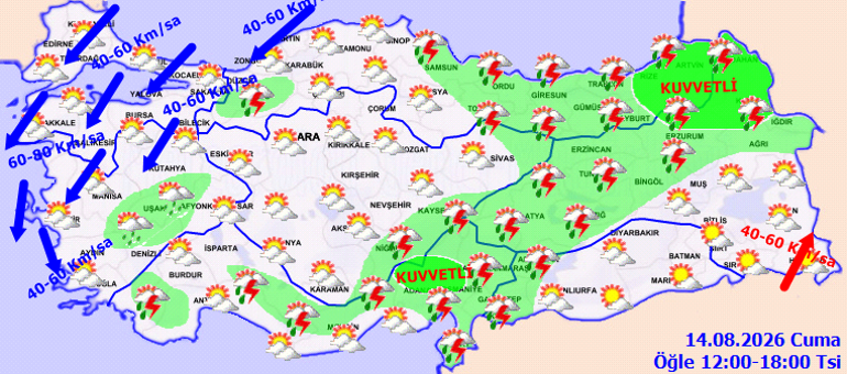 Bugün (14 Ağustos) hava nasıl olacak İstanbulda yağmur var mı Meteoroloji saat verdi İşte hava durumu tahminleri il il |