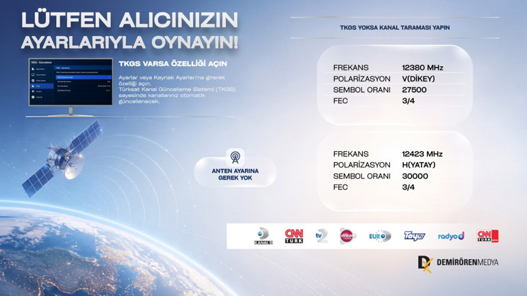 Televizyonlarda yeni dönem başladı Türksatta milyonları ilgilendiren değişiklik