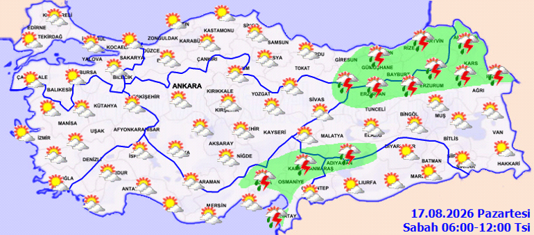 Son dakika hava durumu tahminleri il il | Bugün (17 Ağustos) hava nasıl olacak Bu hafta İstanbulda yağmur var mı İşte İstanbul Ankara İzmir ve il il 17 Ağustos hava durumu raporu