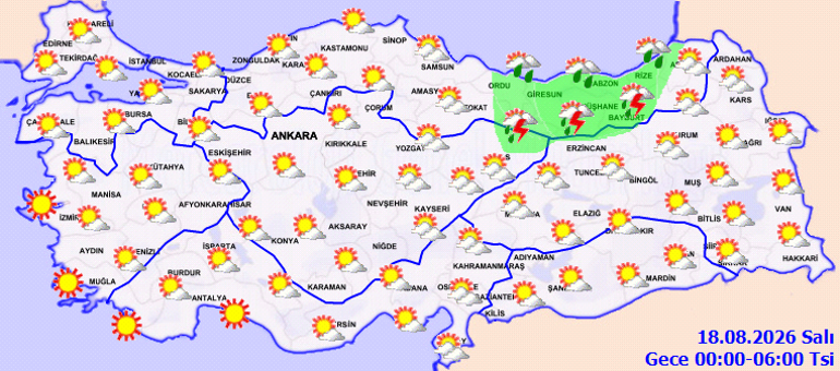 Son dakika sağanak yağış uyarısı Bugün (18 Ağustos) hava nasıl olacak İstanbulda yağmur var mı Meteoroloji hava durumu tahminleri il il yayınlandı