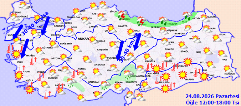  Aşırı sıcaklar Türkiye’nin üzerine çöreklenmiş vaziyette