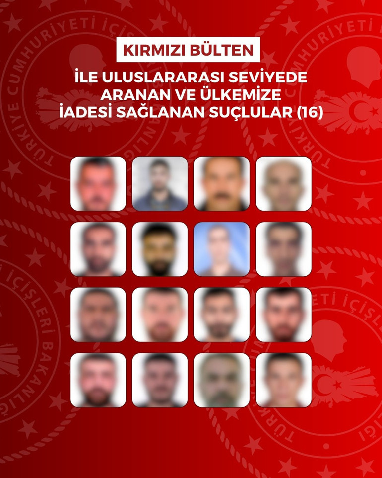  16sı kırmızı bültenle aranıyordu