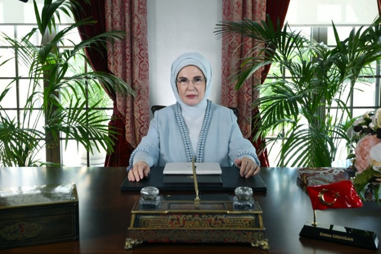 Emine Erdoğandan Kievdeki 6ncı Lider Eşleri Zirvesine video mesaj