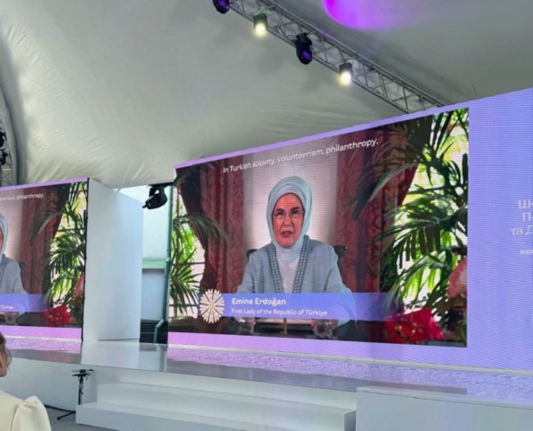 Emine Erdoğandan Kievdeki 6ncı Lider Eşleri Zirvesine video mesaj