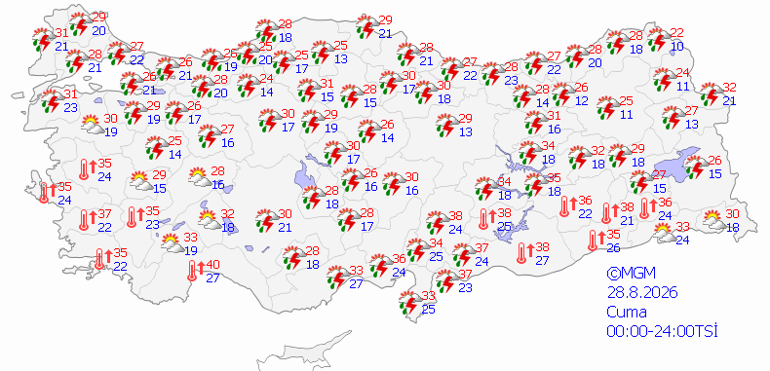 Hafta sonu plan yapanlar dikkat Hava durumu değişiyor...Kavurucu sıcak gidiyor, gök gürültülü sağanak geliyor