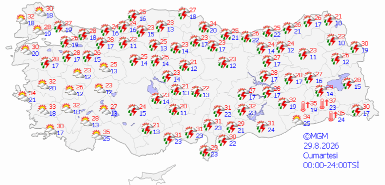 SON DAKİKA BU İLLERE SAĞANAK YAĞIŞ UYARISI | Bugün (29 Ağustos) hava nasıl olacak Hafta sonu yağmur var mı Meteoroloji İstanbul ve birçok ile saat verdi Kuvvetli geliyor...