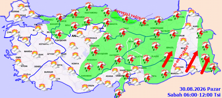 SON DAKİKA HAVA DURUMU TAHMİNLERİ İL İL | Bugün (30 Ağustos) hava nasıl olacak Pazar günü yağmur var mı Meteorolojiden 5 ile kuvvetli yağış uyarısı