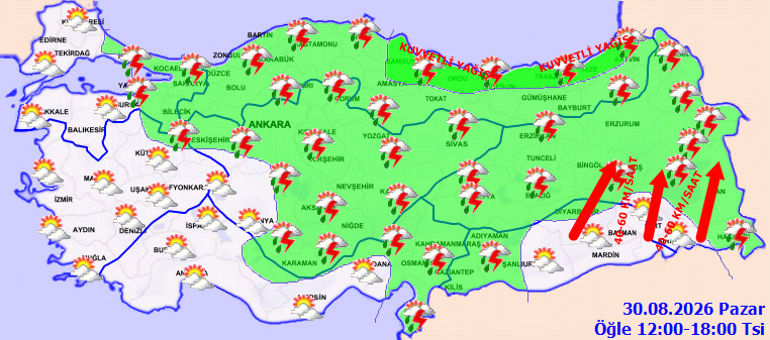 SON DAKİKA HAVA DURUMU TAHMİNLERİ İL İL | Bugün (30 Ağustos) hava nasıl olacak Pazar günü yağmur var mı Meteorolojiden 5 ile kuvvetli yağış uyarısı
