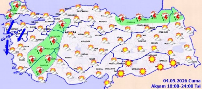 Balkanlardan serin hava geliyor: Sağanak ve kuvvetli rüzgar uyarısı | Meteoroloji saat verdi: Bu bölgelerde yağış var
